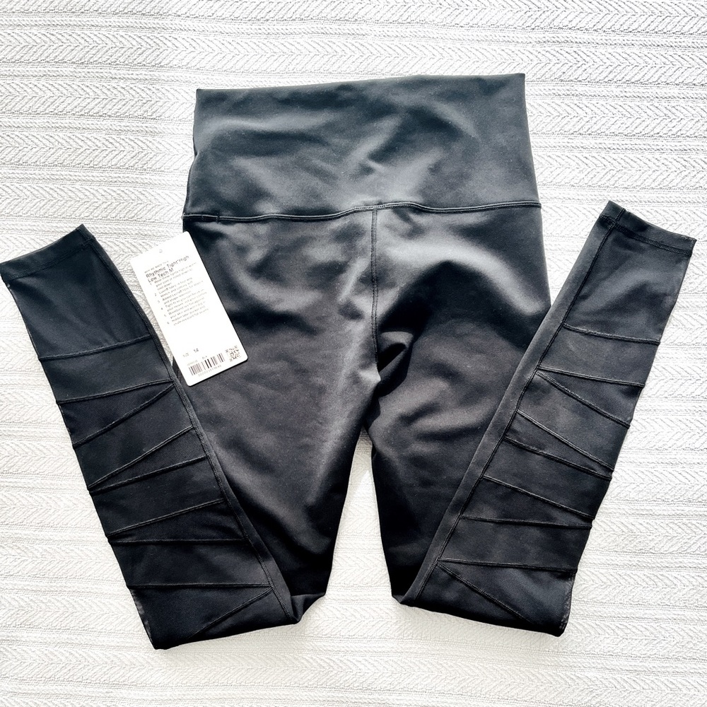 Ivivva by Lululemon Black Girls Leggings with Mesh Panels - Size 14